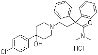 structure of CAS# 34552-83-5, Loperamide hydrochloride;4-(4-Chlorophenyl)-4-hydroxy-N,N-dimethyl-alpha,alpha-diphenylpiperidine-1-butyramide monohydrochloride