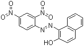 structure of CAS# 3468-63-1, Pigment Orange 5;C.I. 12075; 1-[(2,4-Dinitrophenyl)azo]-2-naphthol