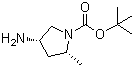 structure of CAS# 348165-60-6, tert-Butyl (2R,4S)-4-amino-2-methylpyrrolidine-1-carboxylate
