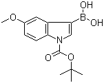 1-tert-Butyloxycarbonyl-5-methoxy-1H-indole-3-boronic acid molecular structure (CAS 348640-19-7)
