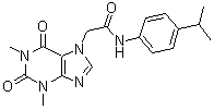 1,2,3,6-Tetrahydro-1,3-dimethyl-N-[4-(1-methylethyl)phenyl]-2,6-dioxo-7H-purine-7-acetamide molecular structure (CAS 349085-38-7)