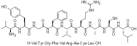 L-Valyl-L-tyrosylglycyl-L-phenylalanyl-L-valyl-L-arginyl-L-alanyl-L-cysteinyl-L-leucine molecular structure (CAS 350024-02-1)
