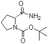 structure of CAS# 35150-07-3, D-1-N-Boc-prolinamide;tert-Butyl (2R)-2-carbamoylpyrrolidine-1-carboxylate
