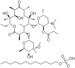 结构式 CAS# 3521-62-8, 依托红霉素; 红霉素丙酸酯十二烷基硫酸盐; 红霉素月桂酸酯