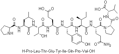 L-Prolyl-L-leucyl-L-threonyl-L-alpha-glutamyl-L-tyrosyl-L-isoleucyl-L-glutaminyl-L-prolyl-L-valine molecular structure (CAS 352428-04-7)