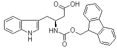 structure of CAS# 353245-98-4, (betaS)-beta-[[(9H-Fluoren-9-ylmethoxy)carbonyl]amino]-1H-indole-3-butanoic acid;(S)-3-((((9H-Fluoren-9-yl)methoxy)carbonyl)amino)-4-(1H-indol-3-yl)butyric acid