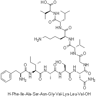 L-Phenylalanyl-L-isoleucyl-L-alanyl-L-seryl-L-asparaginylglycyl-L-valyl-L-lysyl-L-leucyl-L-valine molecular structure (CAS 355861-11-9)