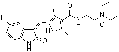 N-[2-(Diethyloxidoamino)ethyl]-5-[(Z)-(5-fluoro-1,2-dihydro-2-oxo-3H-indol-3-ylidene)methyl]-2,4-dimethyl-1H-pyrrole-3-carboxamide molecular structure (CAS 356068-99-0)