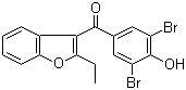 结构式 CAS# 3562-84-3, 苯溴马隆; (3,5-二溴-4-羟基苯基)(2-乙基-3-苯并呋喃基)甲酮