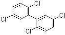 structure of CAS# 35693-99-3, 2,2',5,5'-Tetrachloro-1,1'-biphenyl;2,2',5,5'-Tetrachlorobiphenyl; 2,5,2',5'-Tetrachlorobiphenyl; CB 52; K 52; PCB 52