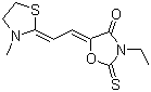 3-Ethyl-5-[(3-methylthiazolidin-2-ylidene)ethylidene]-2-thioxooxazolidin-4-one molecular structure (CAS 35795-44-9)