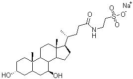 结构式 CAS# 35807-85-3, 牛磺熊去氧胆酸钠盐; 牛磺熊脱氧胆酸钠