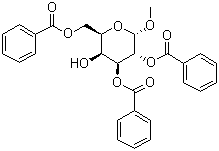 结构式 CAS# 3601-36-3, 甲基-D-半乳糖苷-2,3,6-三苯甲酸酯