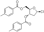 1-氯-3,5-二-O-对甲苯甲酰基-2-脱氧-D-呋喃核糖分子结构 (CAS 3601-89-6)
