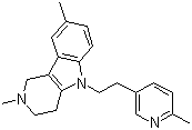 2,3,4,5-四氢-2,8-二甲基-5-[2-(6-甲基吡啶-3-基)乙基]-1H-吡啶并[4,3-b]吲哚分子结构 (CAS 3613-73-8)