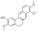 structure of CAS# 3621-36-1, Columbamine;Dehydroisocorypalmine; 5,6-Dihydro-2-hydroxy-3,9,10-trimethoxy-dibenzo[a,g]quinolizinium