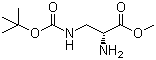 structure of CAS# 363191-25-7, 3-[[(1,1-Dimethylethoxy)carbonyl]amino]-D-alanine methyl ester