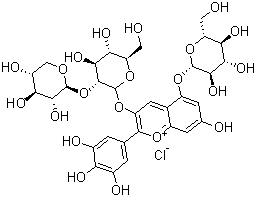 Delphinidin 3-sambubioside-5-glucoside chloride molecular structure (CAS 36415-91-5)