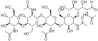 结构式 CAS# 36467-68-2, 五-N-乙酰基壳五糖