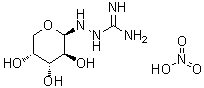2-beta-D-阿拉伯吡喃糖基-肼基甲脒单硝酸盐分子结构 (CAS 368452-60-2)