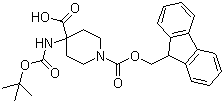 structure of CAS# 368866-07-3, 4-(Boc-amino)-1-Fmoc-piperdine-4-carboxylic acid
