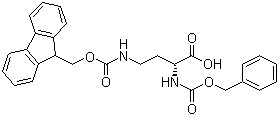 结构式 CAS# 369611-58-5, N-苄氧羰基-N'-芴甲氧羰基-D-2,4-二氨基丁酸