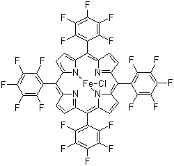 structure of CAS# 36965-71-6, 5,10,15,20-Tetrakis(pentafluorophenyl)-21H,23H-porphyrin iron(III) chloride
