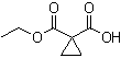 1,1-环丙烷二甲酸单乙酯分子结构 (CAS 3697-66-3)