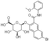 6-Bromo-3-[[(2-methoxyphenyl)amino]carbonyl]-2-naphthalenyl beta-D-glucopyranosiduronic acid molecular structure (CAS 37-87-6)
