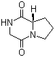 structure of CAS# 3705-27-9, Hexahydropyrrolo[1,2-a]pyrazine-1,4-dione;Cyclo(Gly-L-Pro); Cyclo(L-prolylglycyl); Cyclo(Pro-Gly); Cyclo(glycyl-L-prolyl); Cyclo-L-prolylglycine; Cycloglycyl-L-proline; Cycloglycylproline; Glycyl-L-proline lactam; Cyclic (Pro-Gly)
