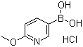 结构式 CAS# 370864-57-6, 2-甲氧基-5-吡啶硼酸盐酸盐