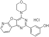 3-[4-(4-Morpholinyl)pyrido[3',2':4,5]furo[3,2-d]pyrimidin-2-yl]phenol monohydrochloride molecular structure (CAS 371935-79-4)