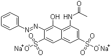 structure of CAS# 3734-67-6, Acid Red 1;Disodium 5-acetylamino-4-hydroxy-3-(phenylazo)naphthalene-2,7-disulphonate