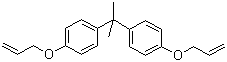 structure of CAS# 3739-67-1, Bisphenol A bisallyl ether;Bisphenol A diallyl ether; BBE; 4,4'-Isopropylidenebis[(allyloxy)benzene]; 1,1'-(1-Methylethylidene)bis[4-(2-propenyloxy)benzene]
