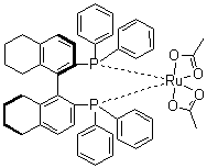 Diacetato[(R)-(+)-2,2'-bis(diphenylphosphino)-5,5',6,6',7,7',8,8'-octahydro-1,1'-binaphthyl]ruthenium(II) molecular structure (CAS 374067-51-3)