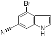 structure of CAS# 374633-29-1, 4-Bromo-1H-indole-6-carbonitrile