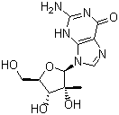 结构式 CAS# 374750-30-8, 2'-C-甲基鸟苷