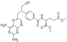 N-[4-[1-[(2,4-Diamino-6-pteridinyl)methyl]-3-butynyl]benzoyl]-L-glutamic acid dimethyl ester molecular structure (CAS 374777-77-2)