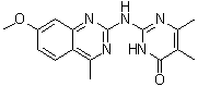 2-[(7-Methoxy-4-methyl-2-quinazolinyl)amino]-5,6-dimethyl-4(3H)-pyrimidinone molecular structure (CAS 374913-63-0)