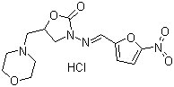 structure of CAS# 3759-92-0, Furaltadone hydrochloride;5-(Morpholinomethyl)-3-[[(5-nitro-2-furyl)methylene]amino]oxazolidine-2-one hydrochloride