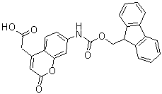 structure of CAS# 378247-75-7, 7-[[(9H-Fluoren-9-ylmethoxy)carbonyl]amino]-2-oxo-2H-1-benzopyran-4-acetic acid