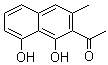结构式 CAS# 3785-24-8, 2-乙酰基-1,8-二羟基-3-甲基萘