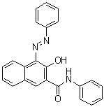 structure of CAS# 3789-75-1, 3-Hydroxy-N-phenyl-4-(2-phenyldiazenyl)-2-naphthalenecarboxamide;Bronze Red; Shanghai Bronze Red