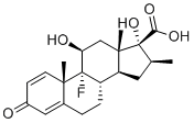 structure of CAS# 37926-75-3, Betamethasone Sodium Phosphate Impurity G;(8S,10S,11S,13S,14S,16S)-9-Fluoro-11,17-dihydroxy-10,13,16-trimethyl-3-oxo-6,7,8,11,12,14,15,16-octahydrocyclopenta(a)phenanthrene-17-carboxylic acid