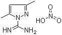 structure of CAS# 38184-47-3, 3,5-Dimethyl-1H-pyrazole-1-carboximidamide nitrate;1-Amidino-3,5-dimethylpyrazole nitrate salt