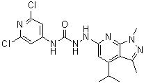 结构式 CAS# 383150-41-2, N-(2,6-二氯-4-吡啶基)-2-[1,3-二甲基-4-异丙基-1H-吡唑并[3,4-b]吡啶-6-基]肼基甲酰胺