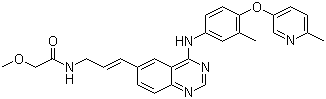 结构式 CAS# 383432-38-0, 2-甲氧基-N-[(2E)-3-[4-[[3-甲基-4-[(6-甲基-3-吡啶基)氧基]苯基]氨基]-6-喹唑啉基]-2-丙烯-1-基]乙酰胺