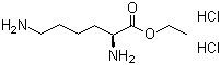 L-赖氨酸乙酯二盐酸盐分子结构 (CAS 3844-53-9)