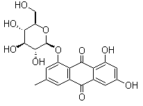 大黄素-1-O-葡萄糖苷分子结构 (CAS 38840-23-2)