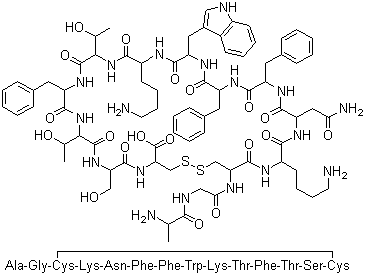 Somatostatin molecular structure (CAS 38916-34-6)